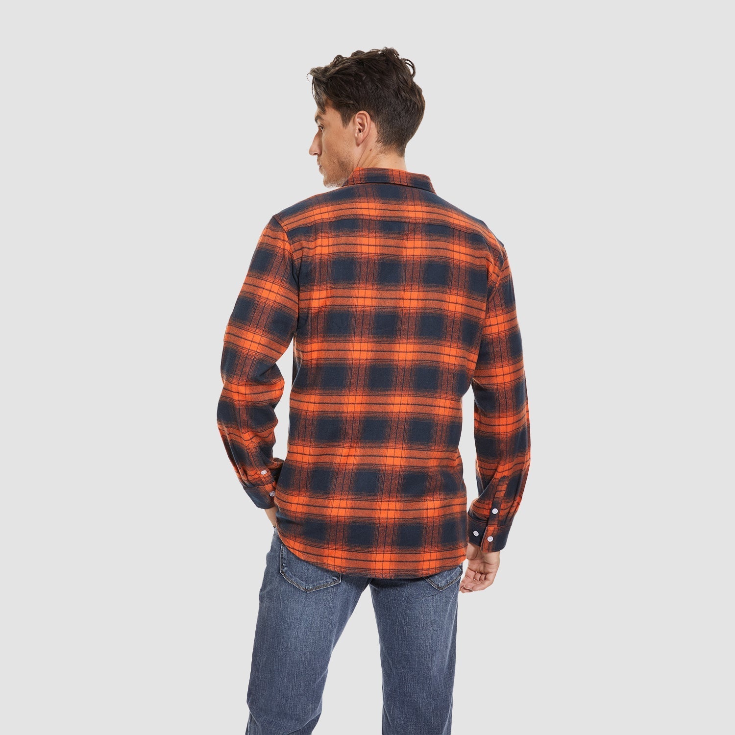 Herren - Langarmhemd - Baumwolle - Karierter Flanell im Casual Style - Bequem und Trendy