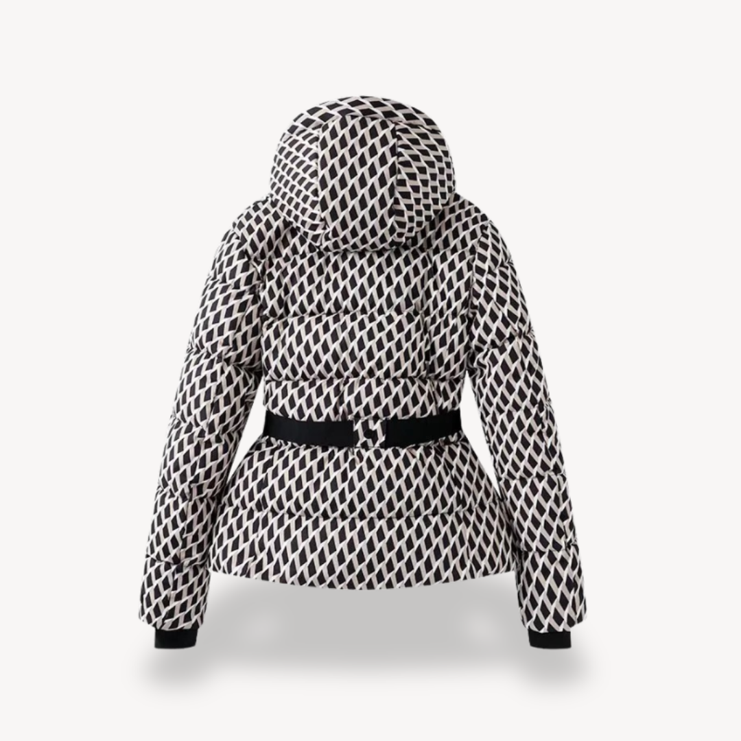 Damen - Pufferjacke mit Gürtel - Polyester - Kapuze - Vielseitige Oberbekleidung für jeden Anlass