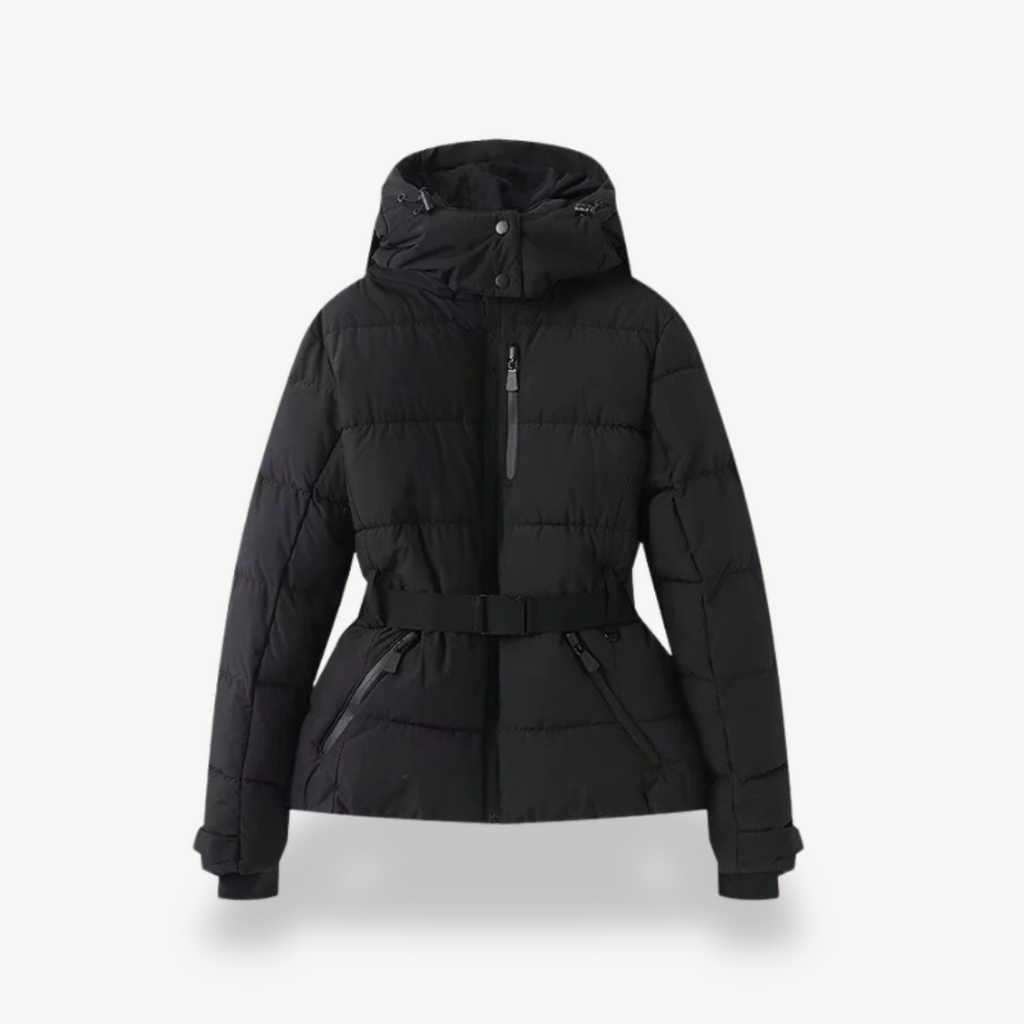 Damen - Pufferjacke mit Gürtel - Polyester - Kapuze - Vielseitige Oberbekleidung für jeden Anlass