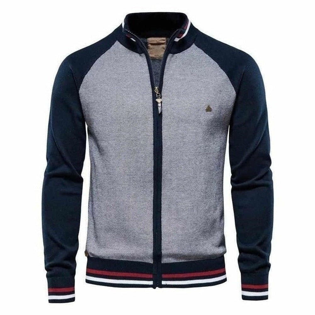 Herren - Gestreifte Strickjacke - Gemütliches Material - Modisches Layering Essential für jeden Anlass