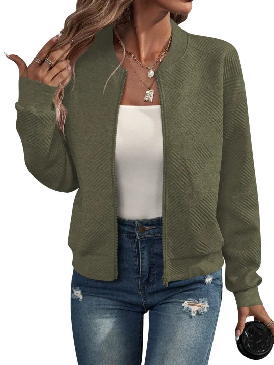 Damen - Minimalistische Übergangsjacke - Vielseitiger Komfort - Lässiger Stil - Perfekt für jede Jahreszeit