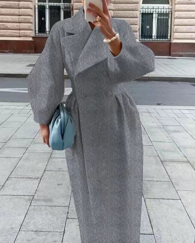 Damen - Eleganter Trenchcoat - Langer Schnitt - Stilvollem Reverskragen - Ideal für jede Jahreszeit