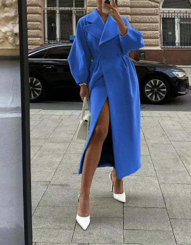 Damen - Eleganter Trenchcoat - Langer Schnitt - Stilvollem Reverskragen - Ideal für jede Jahreszeit