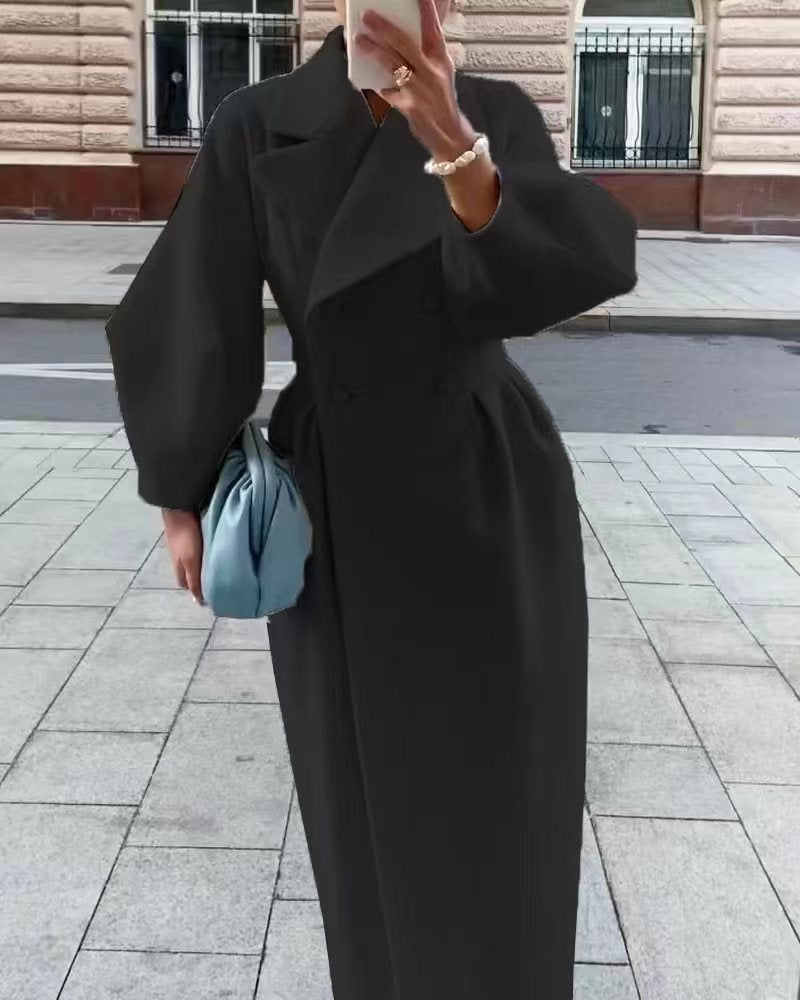 Damen - Eleganter Trenchcoat - Langer Schnitt - Stilvollem Reverskragen - Ideal für jede Jahreszeit