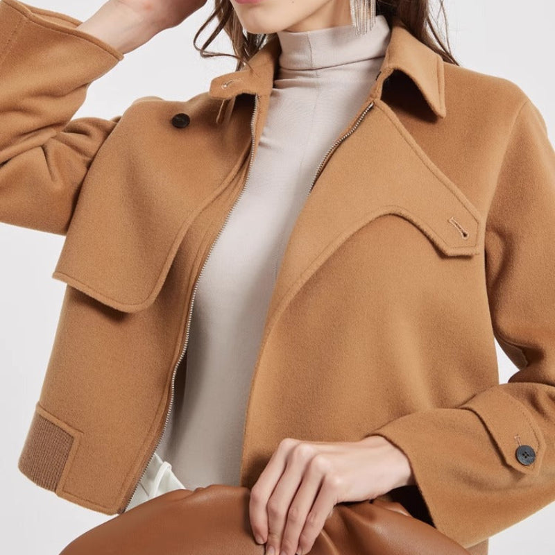 Damen - Stilvolle jacke - Woll - Hohe Wärme & zeitlose Eleganz - Ideal für jede Gelegenheit