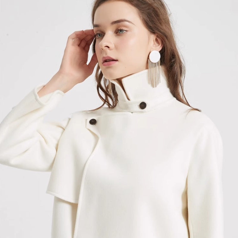 Damen - Stilvolle jacke - Woll - Hohe Wärme & zeitlose Eleganz - Ideal für jede Gelegenheit