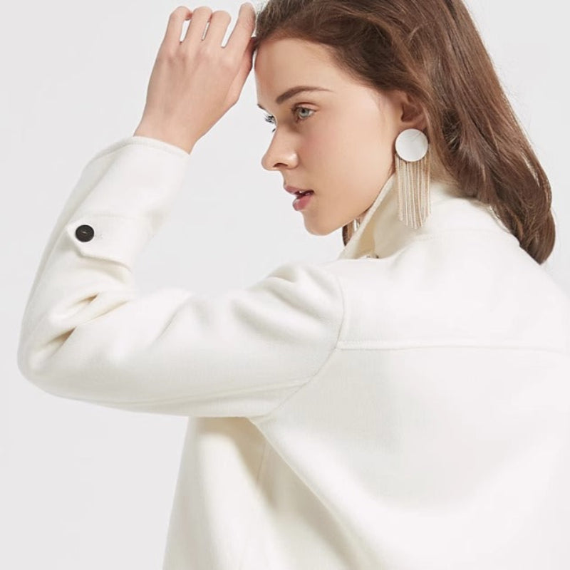 Damen - Stilvolle jacke - Woll - Hohe Wärme & zeitlose Eleganz - Ideal für jede Gelegenheit
