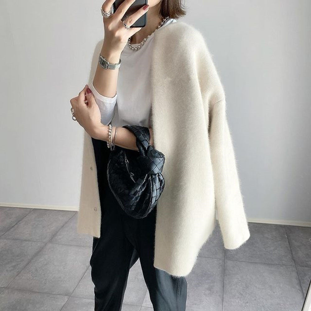 Damen - Gemütliche Strickjacke - Weicher Stoff - Vielseitige Schicht für jeden Anlass