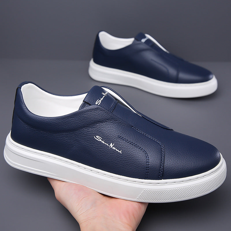 Herren - Slip-On Sneakers - Leder - Lässige Canvas-Schuhe für Komfort und Stil - Perfekte Freizeitschuhe