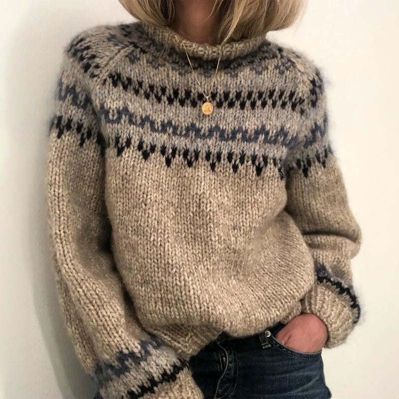 Damen - Skandinavischer Pullover - Isolierendem Material - Warmes Strickdesign für ultimativen Komfort - Gemütlicher Stil