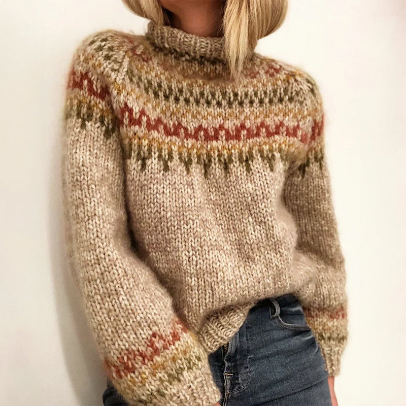 Damen - Skandinavischer Pullover - Isolierendem Material - Warmes Strickdesign für ultimativen Komfort - Gemütlicher Stil