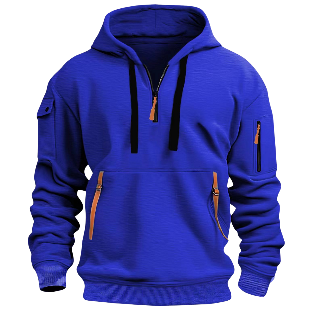 Herren -  Kapuzenpulli - Baumwollmischung  - Langarm mit Taschen - Bequemer Casual Sweatshirt für jeden Anlass