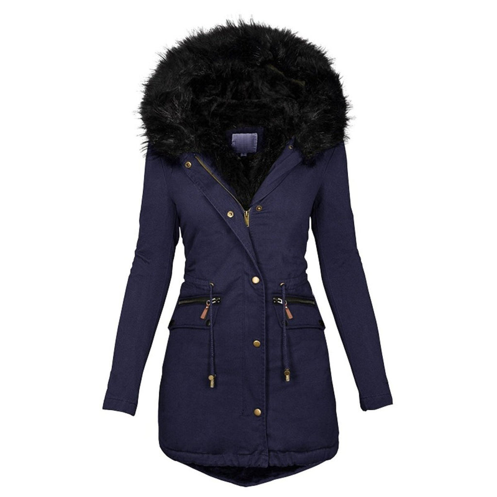Damen - Langer Parka Mantel - Kunstfellkapuze - Kuscheligem Futter - Stilvoller Winterlook
