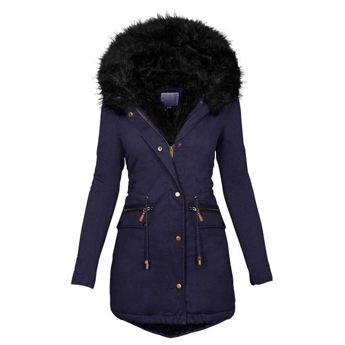 Damen - Langer Parka Mantel - Kunstfellkapuze - Kuscheligem Futter - Stilvoller Winterlook