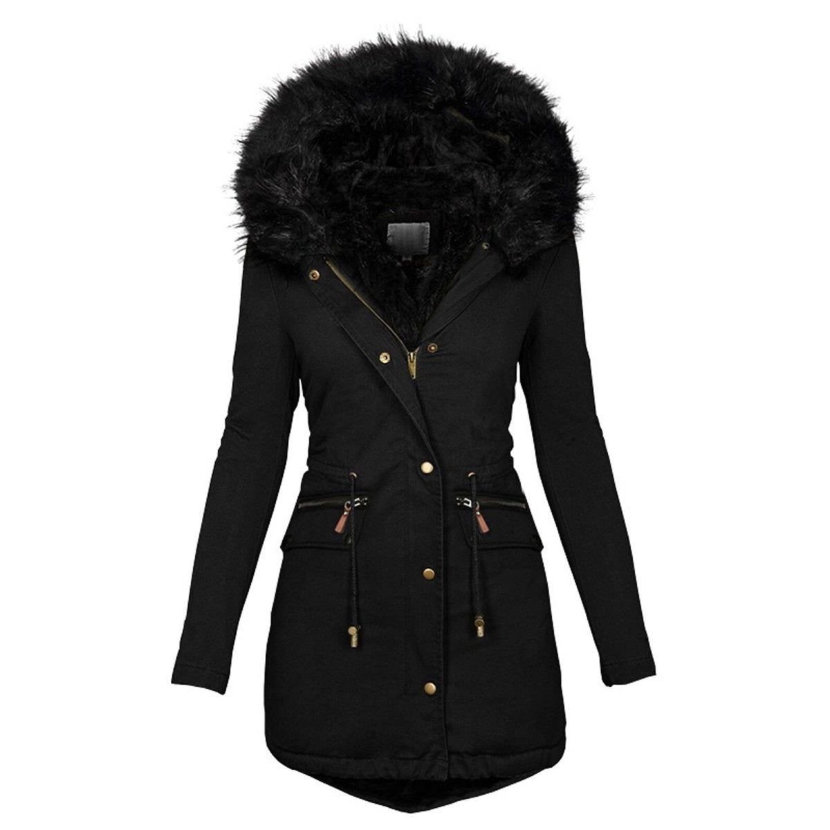 Damen - Langer Parka Mantel - Kunstfellkapuze - Kuscheligem Futter - Stilvoller Winterlook