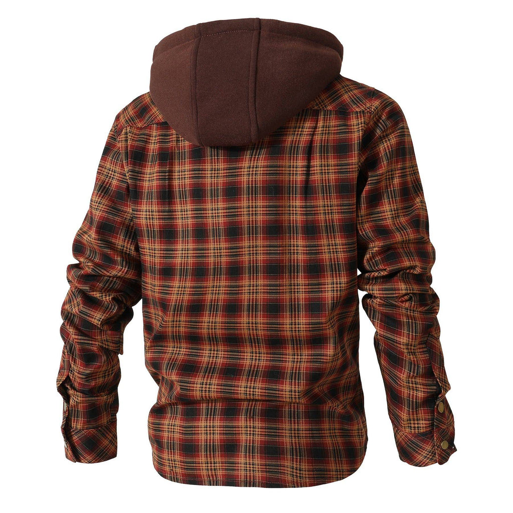Herren - Flanelljacke mit Kapuze - Kuschelige Baumwollmischung - Ideal für Outdoor-Abenteuer