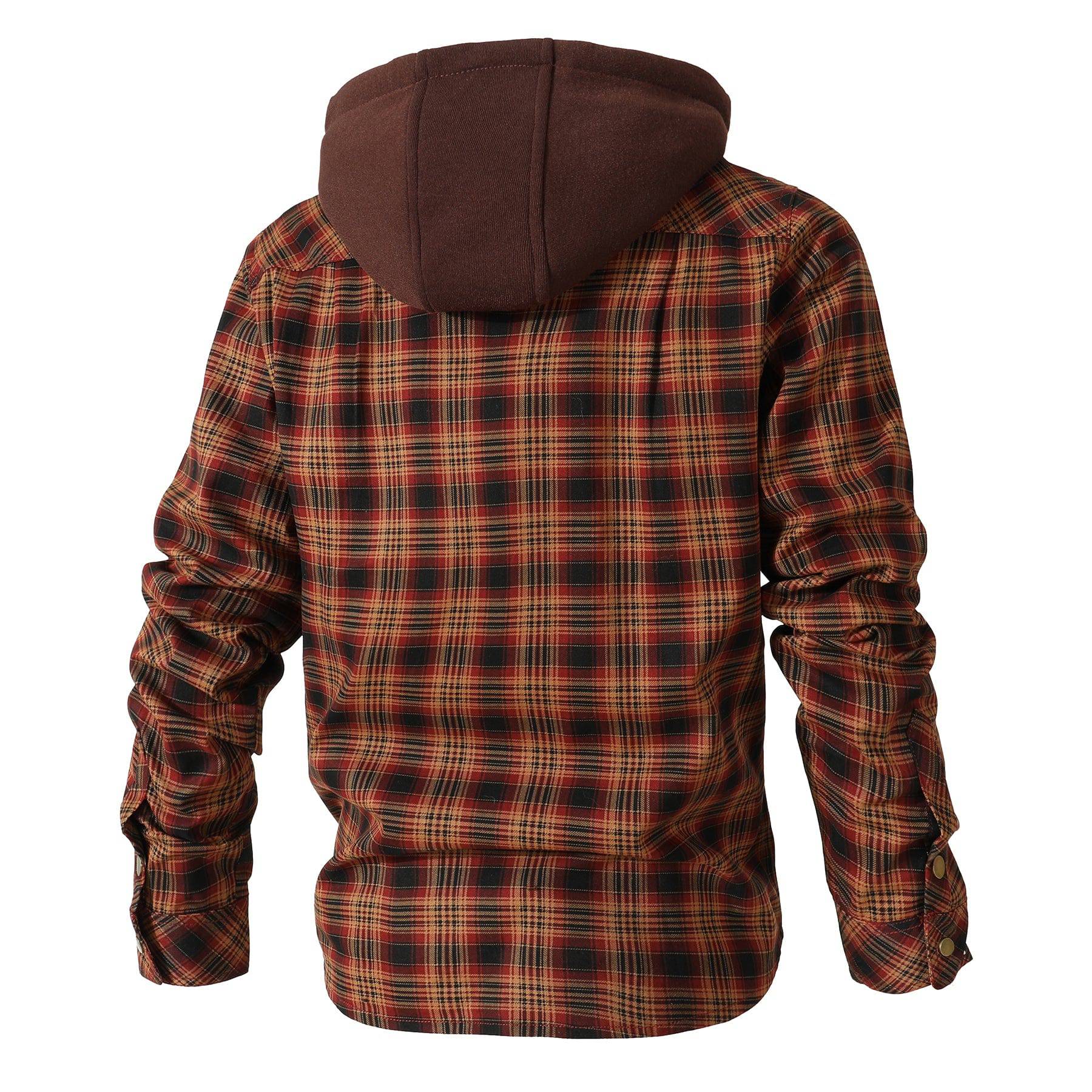Herren - Flanelljacke mit Kapuze - Kuschelige Baumwollmischung - Ideal für Outdoor-Abenteuer