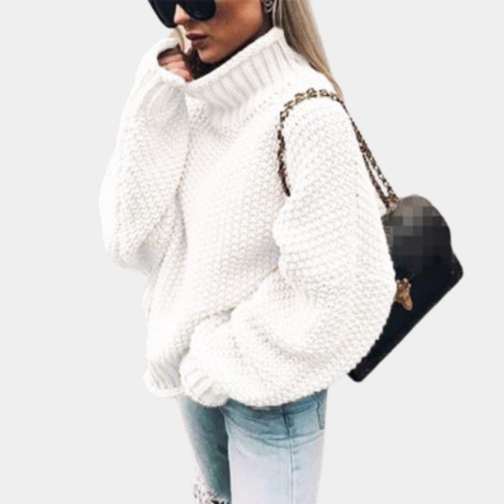 Damen - Warmer Rollkragenpullover - Atmungsaktivem Strick Material - Bequemer und stilvoller Knitwear für kalte Tage