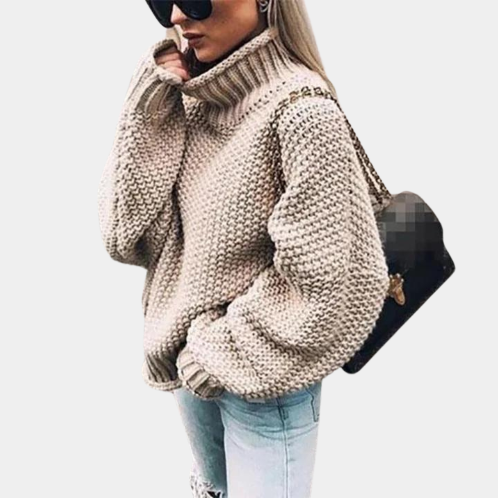 Damen - Warmer Rollkragenpullover - Atmungsaktivem Strick Material - Bequemer und stilvoller Knitwear für kalte Tage