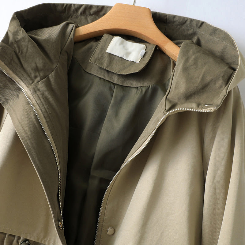 Damen - Trenchcoat mit Kapuze - Wasserabweisendem Material - Warme Winterjacke für Outdoor-Aktivitäten