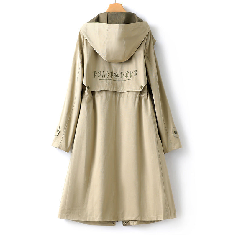 Damen - Trenchcoat mit Kapuze - Wasserabweisendem Material - Warme Winterjacke für Outdoor-Aktivitäten