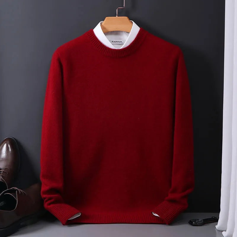 Herren - Klassischer Rundhals-Pullover - Hochwertige Baumwolle - Bequeme Passform für jeden Anlass