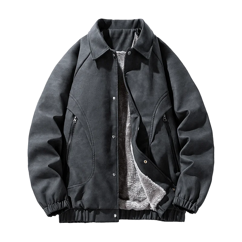 Damen - Bomberjacke - Weichem Fleece - Reißverschlusstaschen - Bequemer Alltagstil für jede Gelegenheit