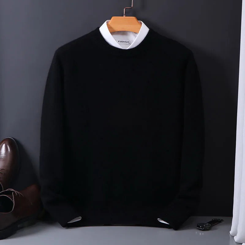 Herren - Klassischer Rundhals-Pullover - Hochwertige Baumwolle - Bequeme Passform für jeden Anlass