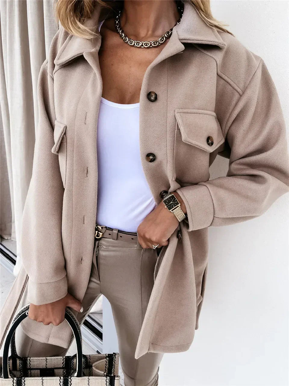 Damen - Elegante Jacke - Hochwertigem Gewebe - Stilvolle und Vielseitige Oberbekleidung für jeden Anlass
