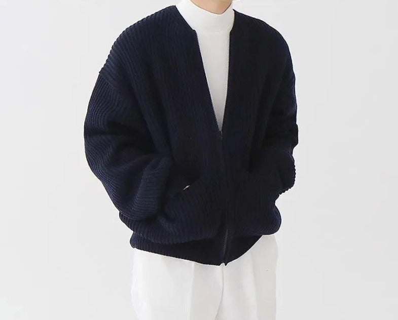 Herren - Strickjacke mit Reißverschluss - Kuscheliger Strickstil - Ideale Übergangsjacke für jeden Anlass
