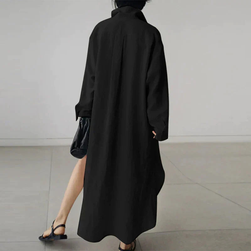 Damen - Hemdkleid - Knopfleiste und Schlitz - Elegante Passform für jeden Anlass