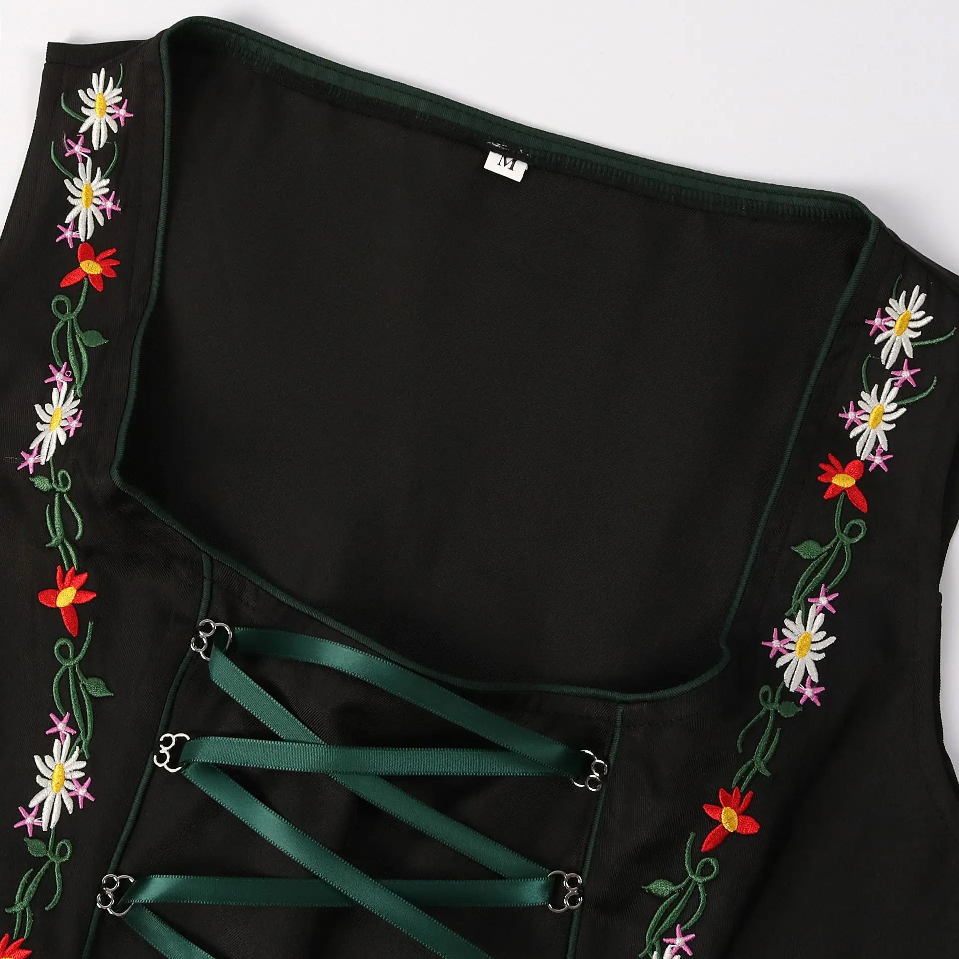 Damen Traditionell Grün und Schwarz Oktoberfest Dirndl Kleid