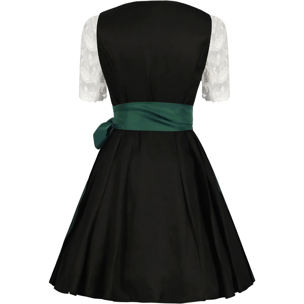 Damen Traditionell Grün und Schwarz Oktoberfest Dirndl Kleid