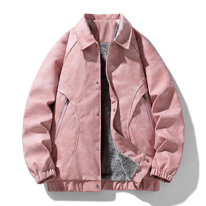 Damen - Bomberjacke - Weichem Fleece - Reißverschlusstaschen - Bequemer Alltagstil für jede Gelegenheit