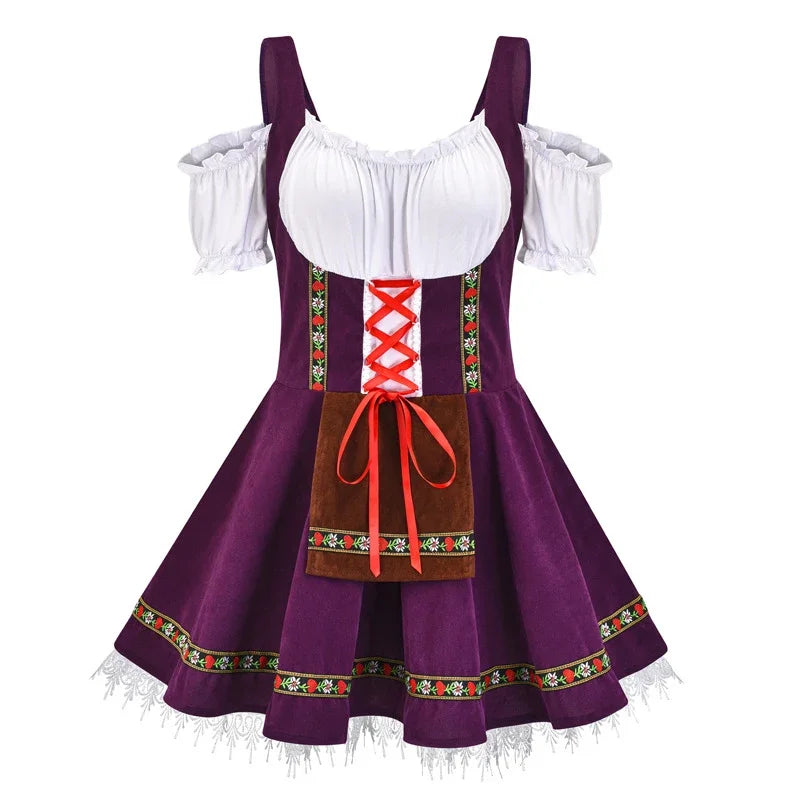 Damen Mini Elegante Oktoberfest Dirndl Kleid