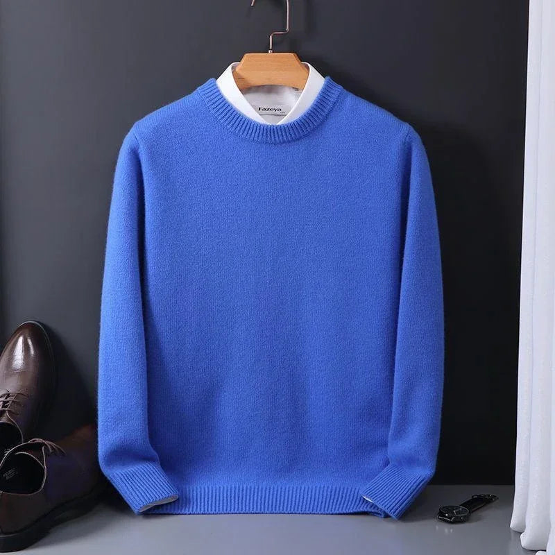 Herren - Klassischer Rundhals-Pullover - Hochwertige Baumwolle - Bequeme Passform für jeden Anlass