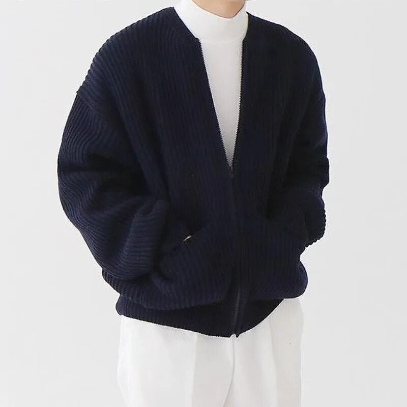Herren - Strickjacke mit Reißverschluss - Kuscheliger Strickstil - Ideale Übergangsjacke für jeden Anlass