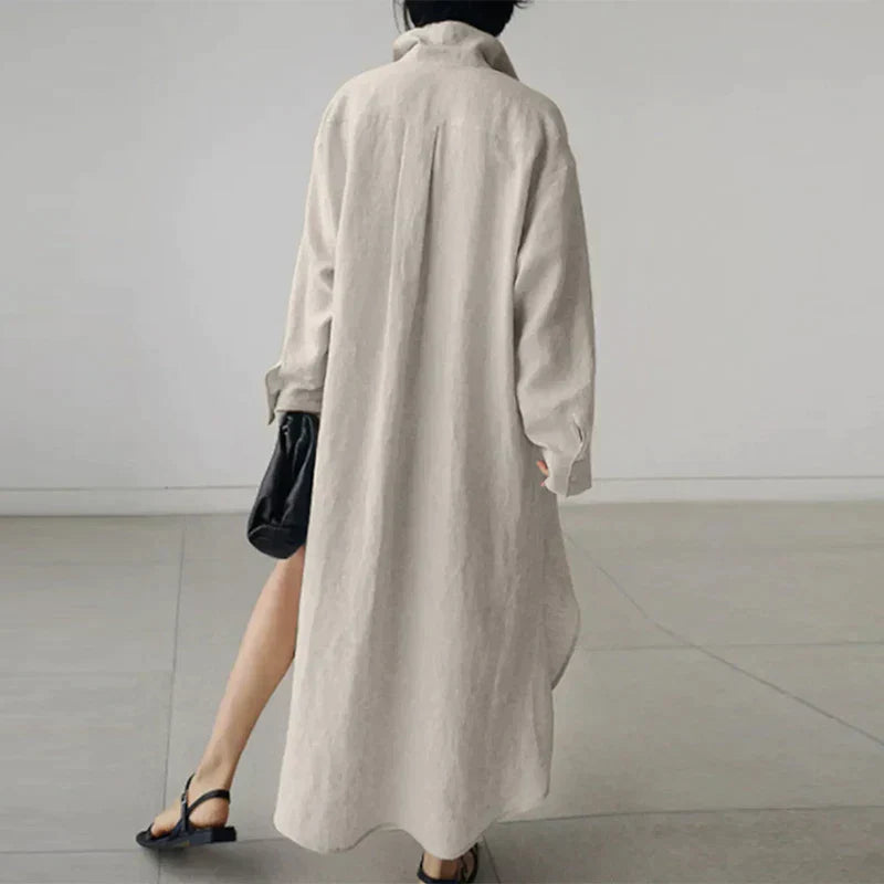 Damen - Hemdkleid - Knopfleiste und Schlitz - Elegante Passform für jeden Anlass