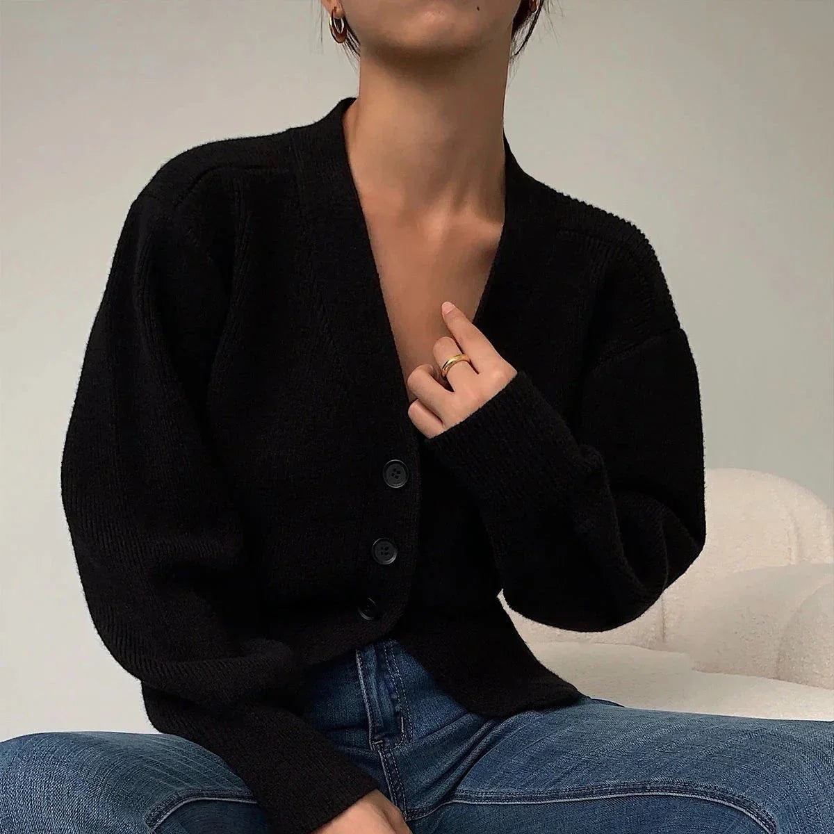 Damen - Gemütlicher Strickpullover - Weicher Stoff - Unverzichtbares Kleidungsstück für jeden Kleiderschrank