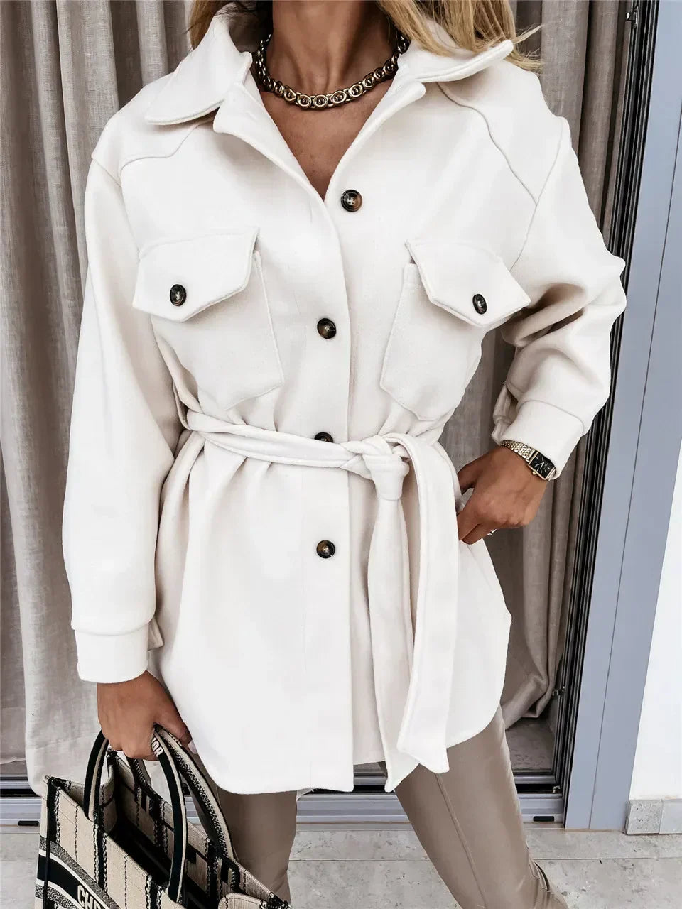 Damen - Elegante Jacke - Hochwertigem Gewebe - Stilvolle und Vielseitige Oberbekleidung für jeden Anlass