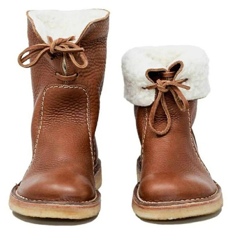 Damen - Winterstiefel - Pelzgefüttert & Wasserdicht - Stylische Schuhe für kaltes Wetter