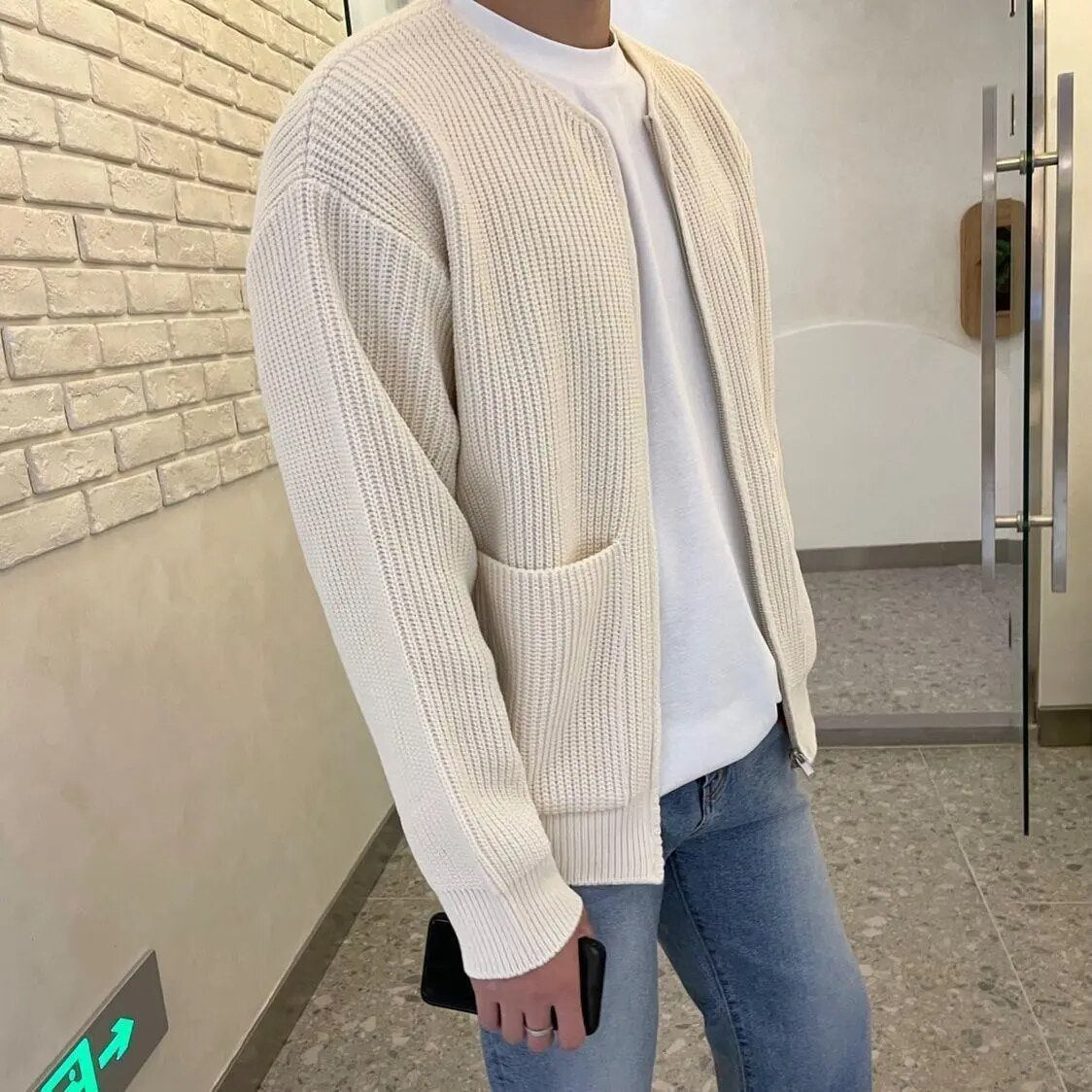 Herren - Strickjacke mit Reißverschluss - Kuscheliger Strickstil - Ideale Übergangsjacke für jeden Anlass