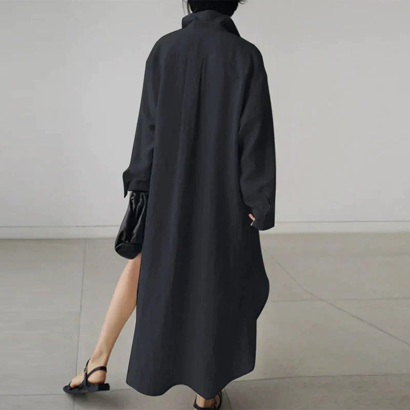 Damen - Hemdkleid - Knopfleiste und Schlitz - Elegante Passform für jeden Anlass