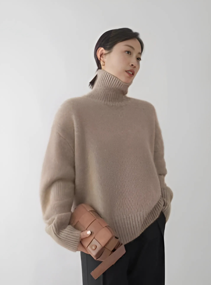 Damen - Rollkragenpullover - Kuscheliger Strick - Warmes Wintermust-have für Stil und Komfort