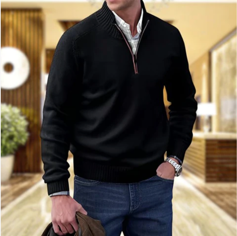 Herren - Bequemer Langarm Pullover - Weicher Strick - Lässiger Stil für jede Jahreszeit