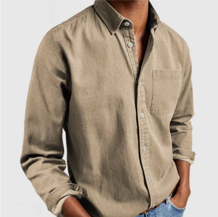 Herren - Stylisches Button-Up Hemd - Bequeme Baumwollmischung - Lässige Herrenmode für jeden Anlass