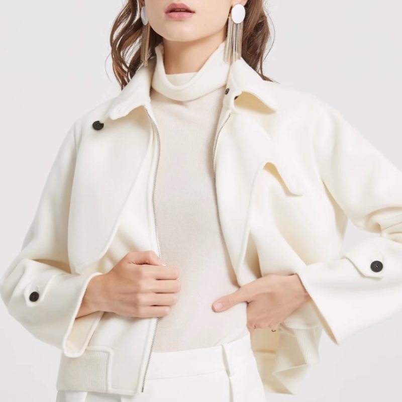 Damen - Stilvolle jacke - Woll - Hohe Wärme & zeitlose Eleganz - Ideal für jede Gelegenheit