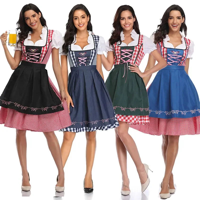 Damen Klassisch Oktoberfest Dirndl Kleid