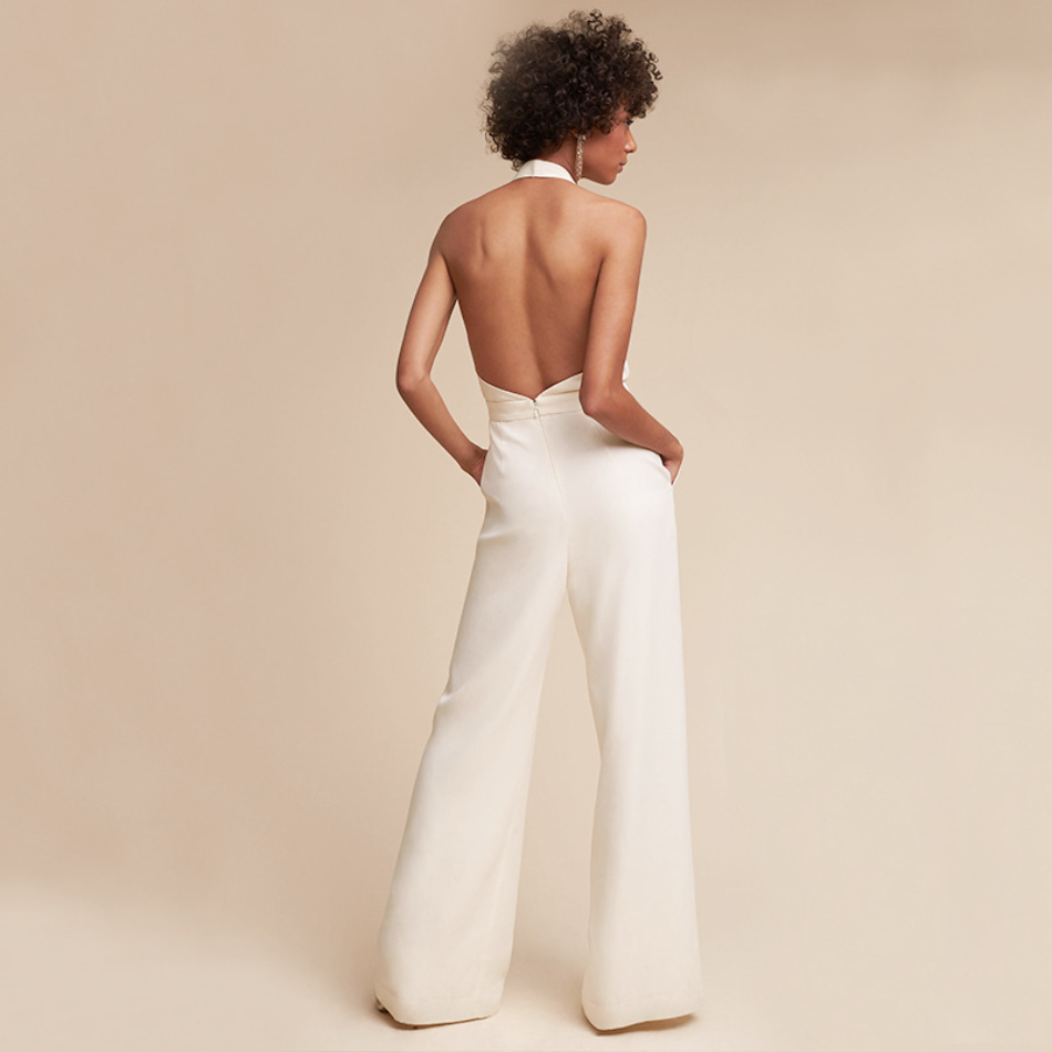 Damen - Eleganter ärmelloser Jumpsuit - Weites Bein - Stilvoll und Bequem für jeden Anlass
