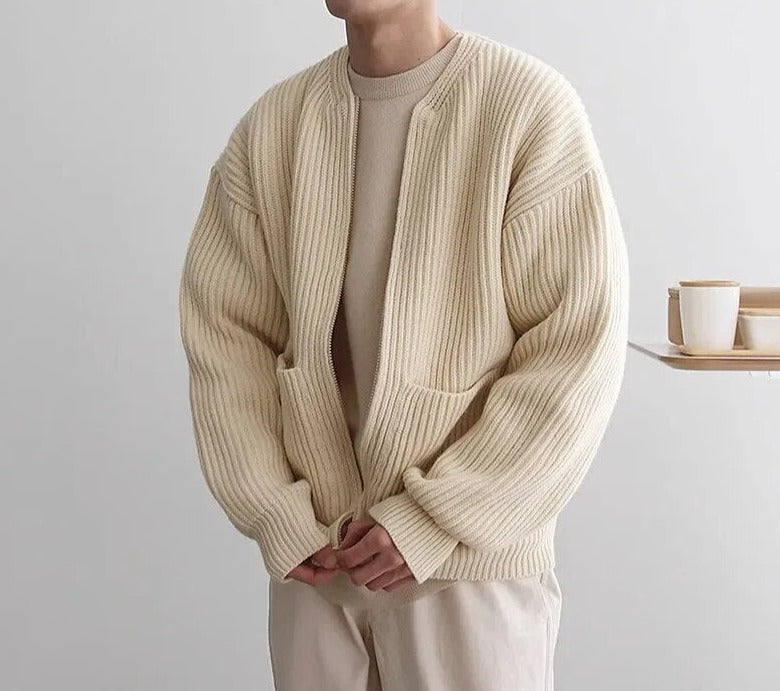 Herren - Strickjacke mit Reißverschluss - Kuscheliger Strickstil - Ideale Übergangsjacke für jeden Anlass
